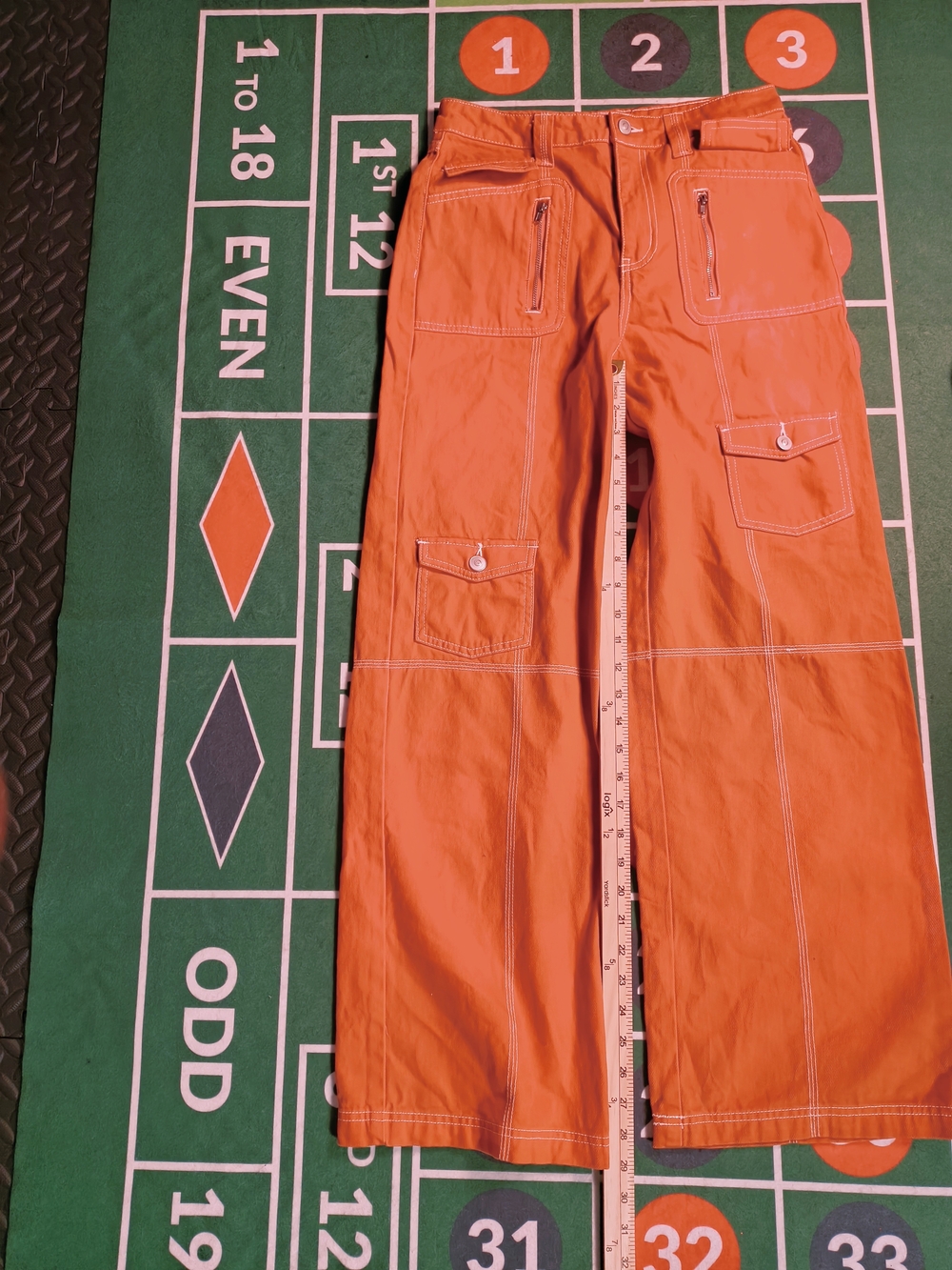 Forever 21 Orange Straight Leg Cargo Pants Utility Y2K Women’s Size M - Picture 6 of 12